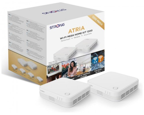 Strong WI-FI MESH HOME KIT 1200 sistema Wi-Fi Mesh (Wi-Fi en malla) Doble banda (2,4 GHz / 5 GHz) Wi-Fi 5 (802.11ac) Blanco 3 Interno (Espera 4 dias)